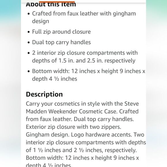 Steve Madden Block Logo Weekender Cosmetic Case - Picture 8 of 10